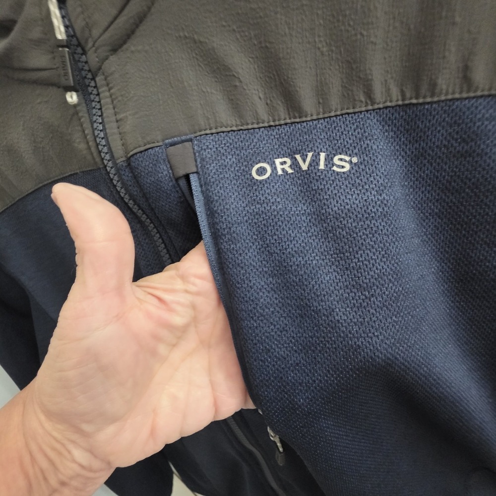 Orvis Classic Collection Fleece Lined Full Zip Blue/Gray Jacket Mens XL outdoors - Picture 4 of 15